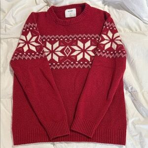 Old Navy Festive Red Crewneck Sweater